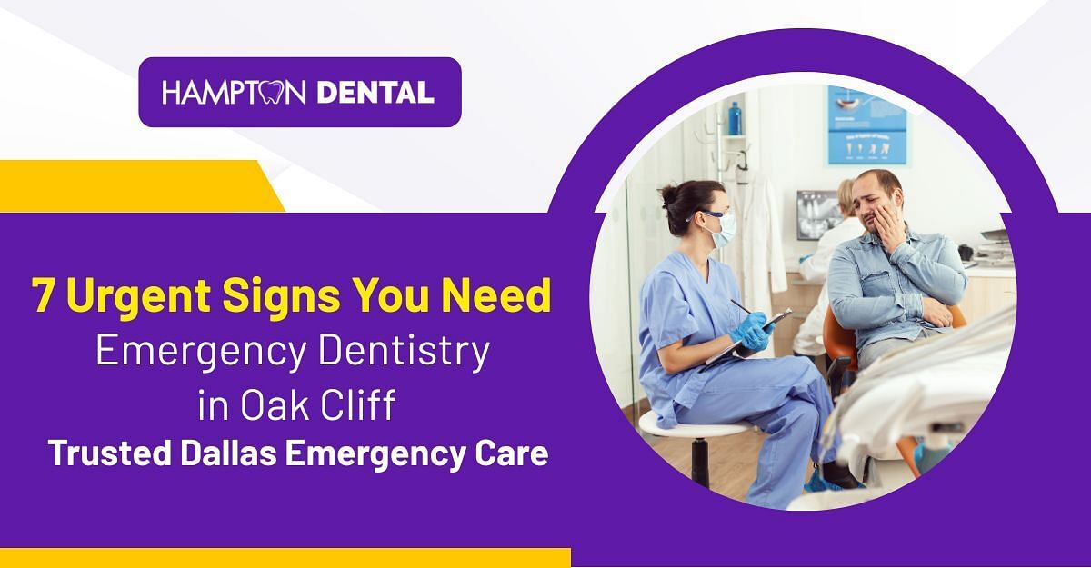 Patient in Oak Cliff receiving emergency dental care at Hampton Dental